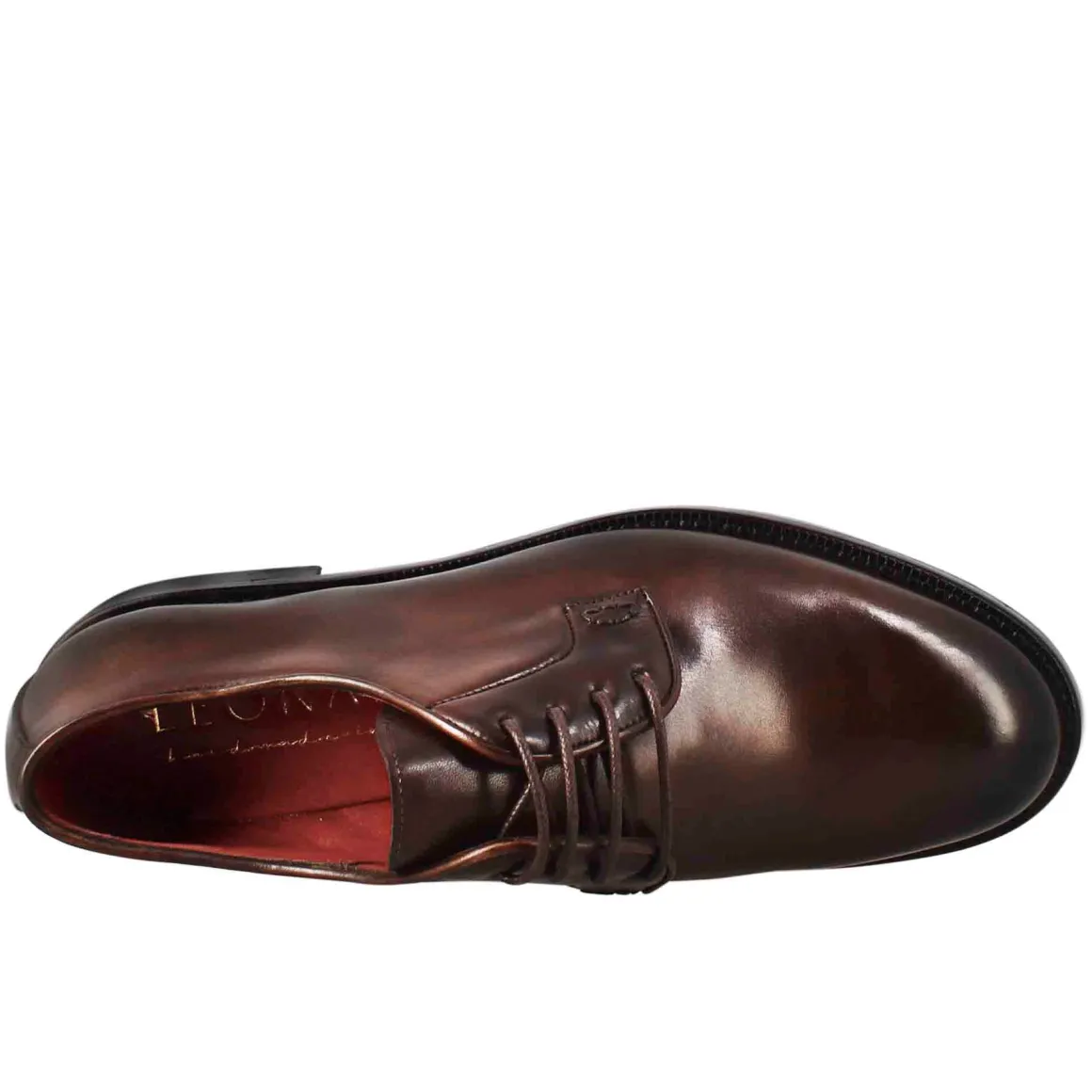 Derby Da Donna In Pelle Liscia Colore Marrone Scuro