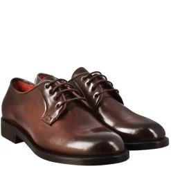 Derby Da Donna In Pelle Liscia Colore Marrone Scuro