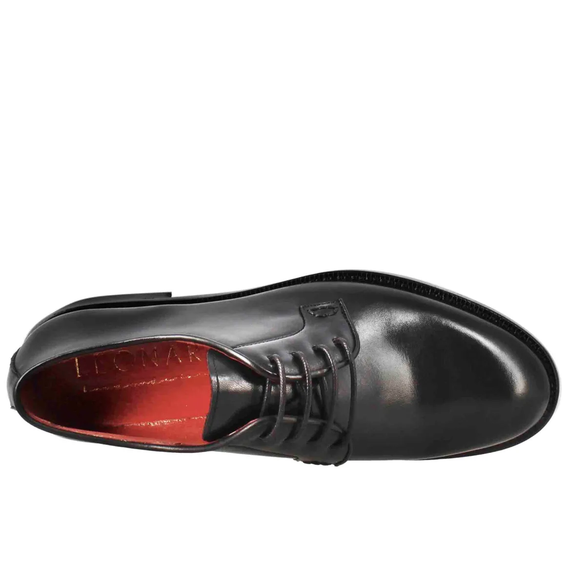 Derby Da Donna Liscio In Pelle Colore Nero