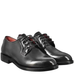 Derby Da Donna Liscio In Pelle Colore Nero
