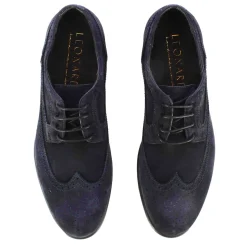 Derby Elegante Da Uomo In Pelle Scamosciata Colore Blu