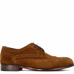 Derby Elegante Da Uomo In Pelle Scamosciata Colore Marrone