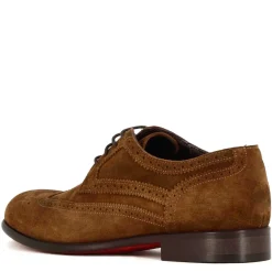 Derby Elegante Da Uomo In Pelle Scamosciata Colore Marrone