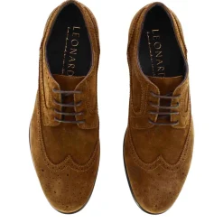 Derby Elegante Da Uomo In Pelle Scamosciata Colore Marrone
