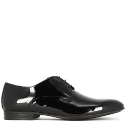 Derby Elegante Da Uomo In Pelle Lucida Colore Nero