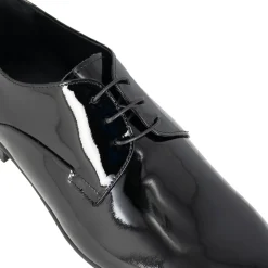 Derby Elegante Da Uomo In Pelle Lucida Colore Nero