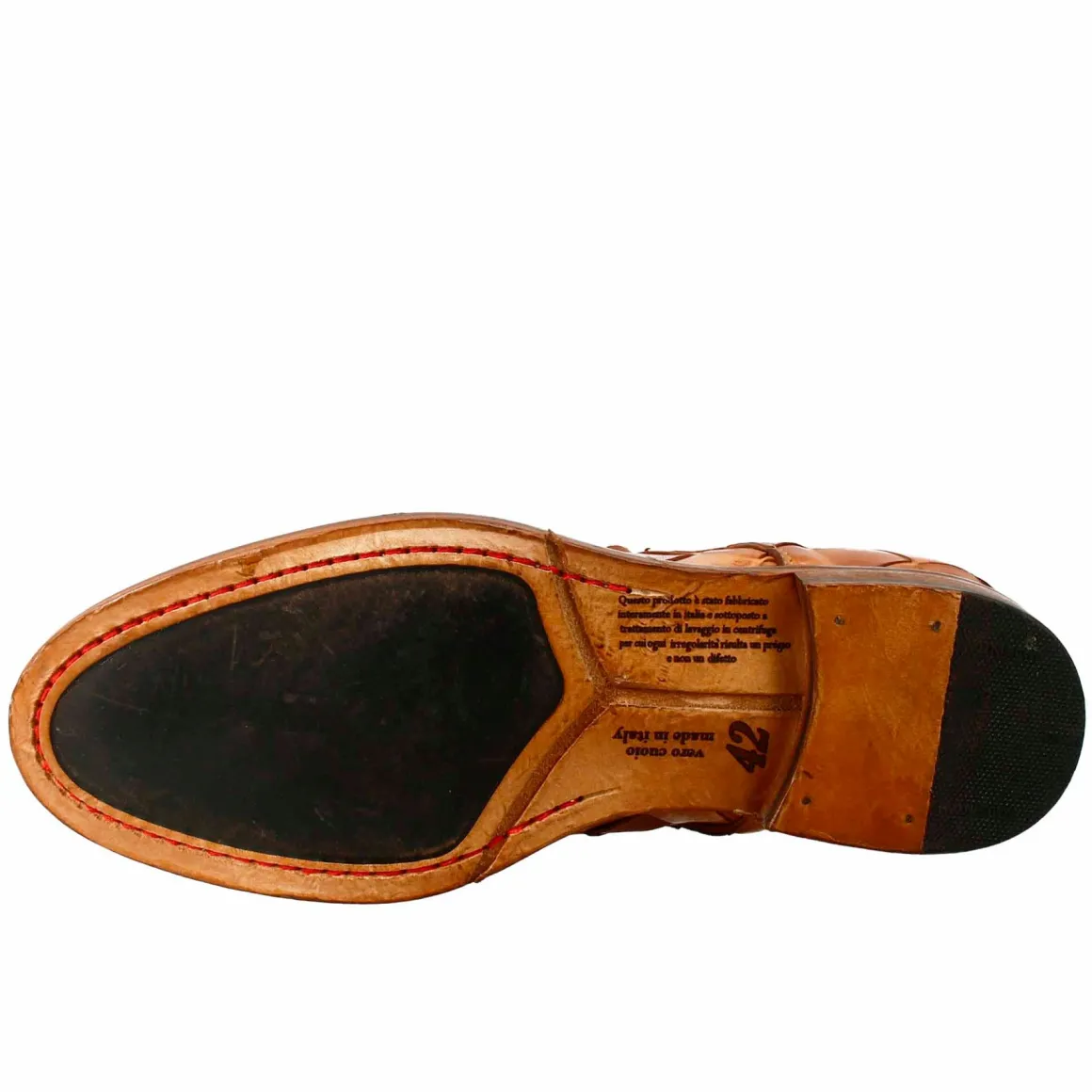Derby Marrone Chiaro Vintage Elegante Da Uomo In Pelle Intrecciata