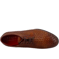 Derby Marrone Elegante Da Uomo In Pelle Fiore Intrecciata