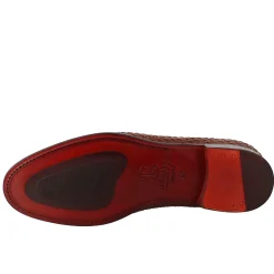 Derby Marrone Elegante Da Uomo In Pelle Fiore Intrecciata