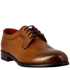 Derby Marrone Elegante Da Uomo In Pelle Liscia