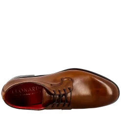 Derby Marrone Elegante Da Uomo In Pelle Liscia