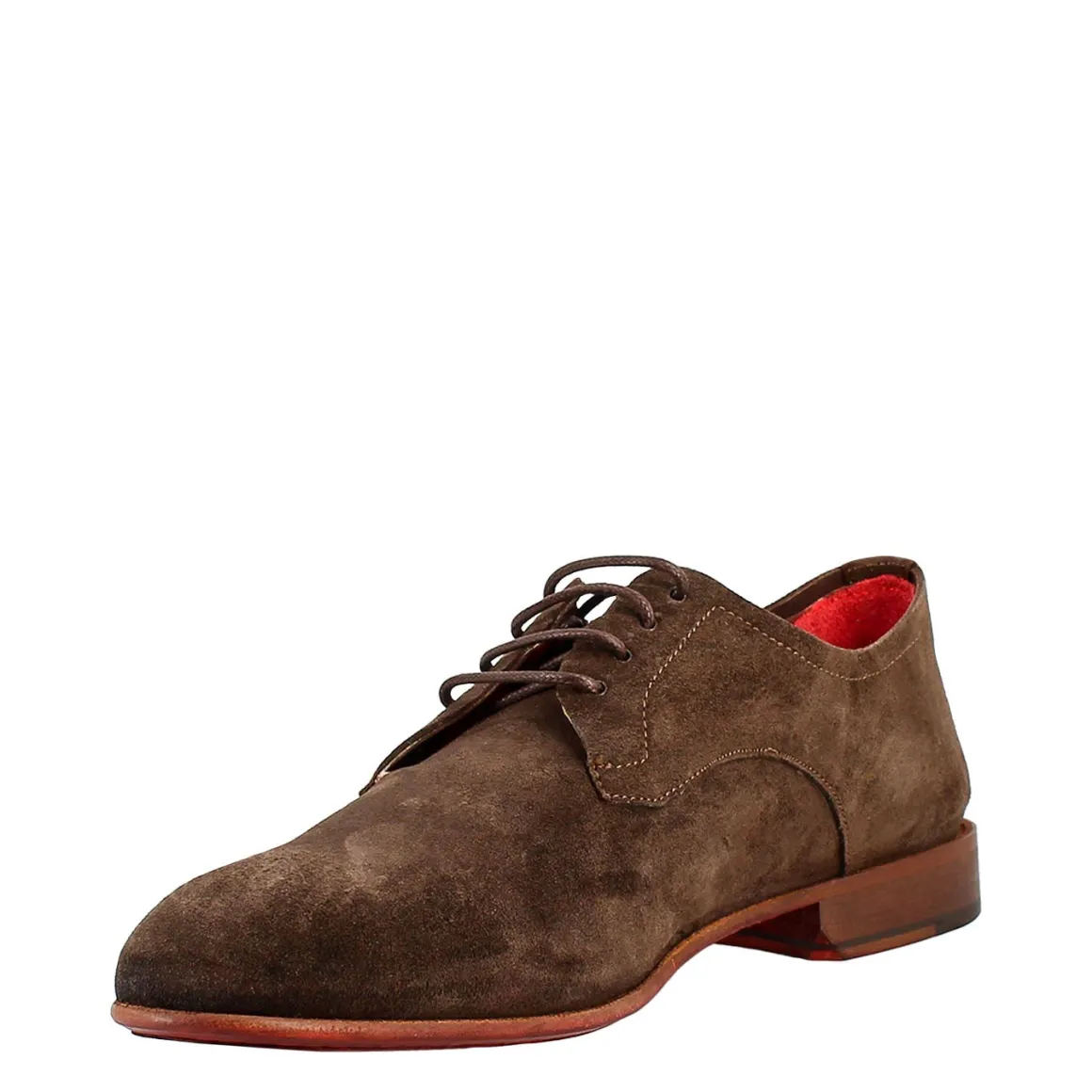 Derby Marrone Marrone Elegante Da Uomo In Pelle Scamosciata