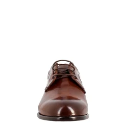 Derby Marrone Scuro Elegante Da Uomo In Pelle Liscia