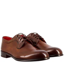 Derby Marrone Scuro Elegante Da Uomo In Pelle Liscia