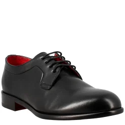 Derby Nero Elegante Da Uomo In Pelle Liscia