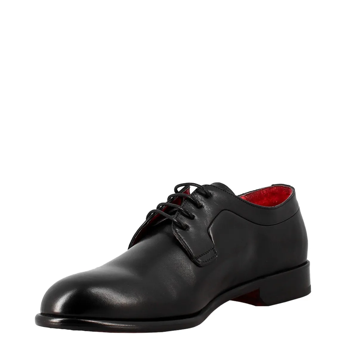 Derby Nero Elegante Da Uomo In Pelle Liscia