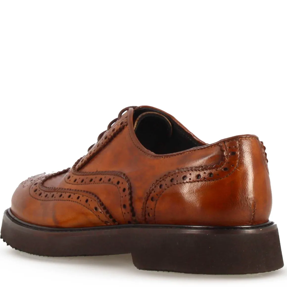 Francesina Brogue Da Donna In Pelle Colore Marrone