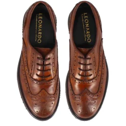 Francesina Brogue Da Donna In Pelle Colore Marrone