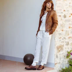 Francesina Brogue Da Donna In Pelle Colore Marrone