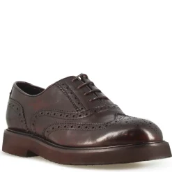 Francesina Brogue Da Donna In Pelle Colore Marrone Scuro