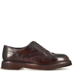 Francesina Brogue Da Donna In Pelle Colore Marrone Scuro