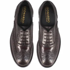 Francesina Brogue Da Donna In Pelle Colore Marrone Scuro