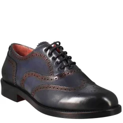 Francesina Da Donna Con Effetto Brogue In Pelle Colore Blu