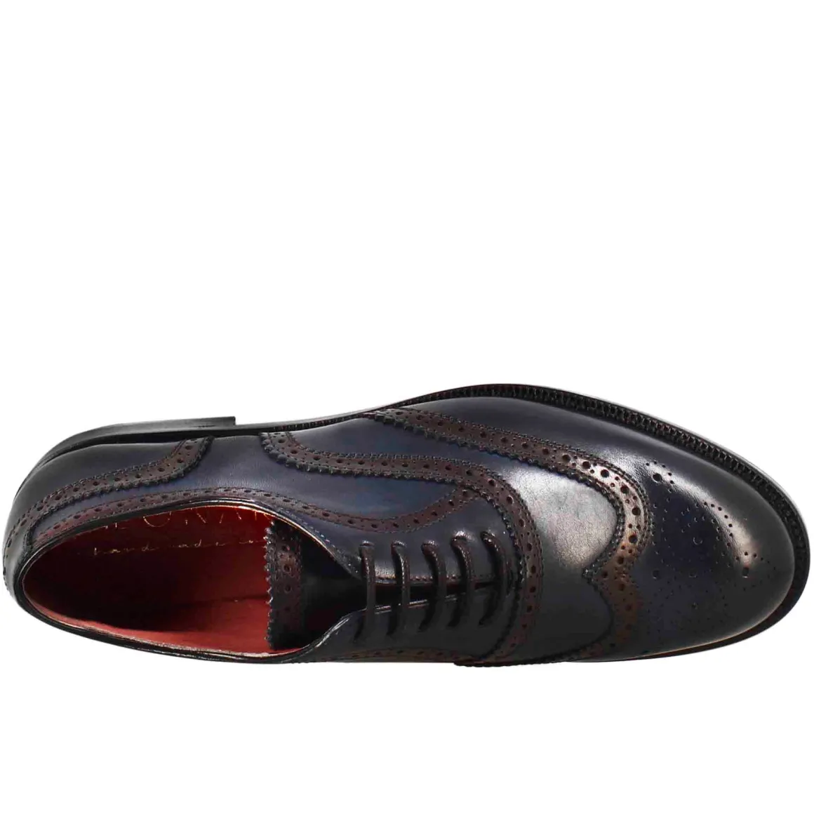 Francesina Da Donna Con Effetto Brogue In Pelle Colore Blu