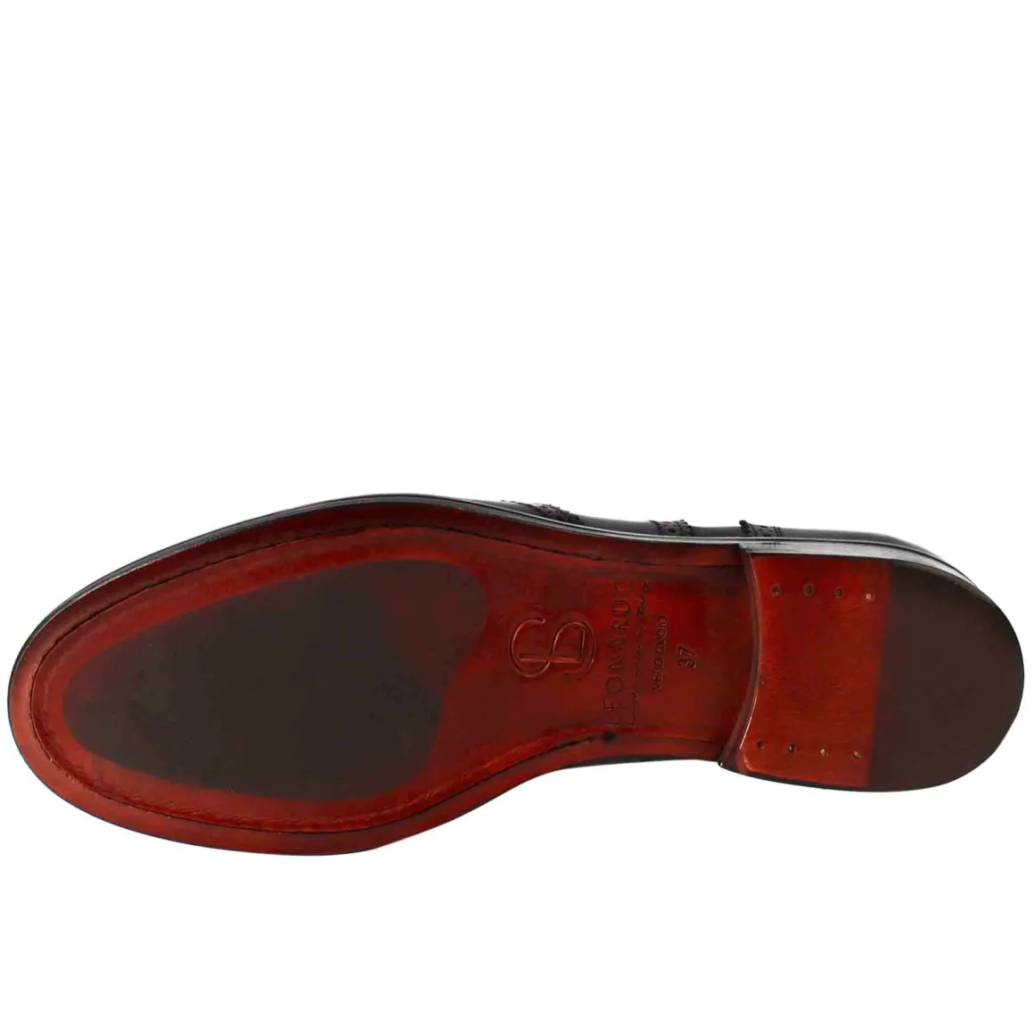 Francesina Da Donna Con Effetto Brogue In Pelle Colore Blu