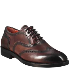 Francesina Da Donna Con Effetto Brogue In Pelle Colore Bordeaux