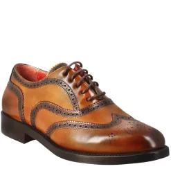 Francesina Da Donna Con Effetto Brogue In Pelle Colore Marrone Chiaro