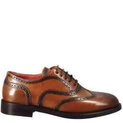 Francesina Da Donna Con Effetto Brogue In Pelle Colore Marrone Chiaro