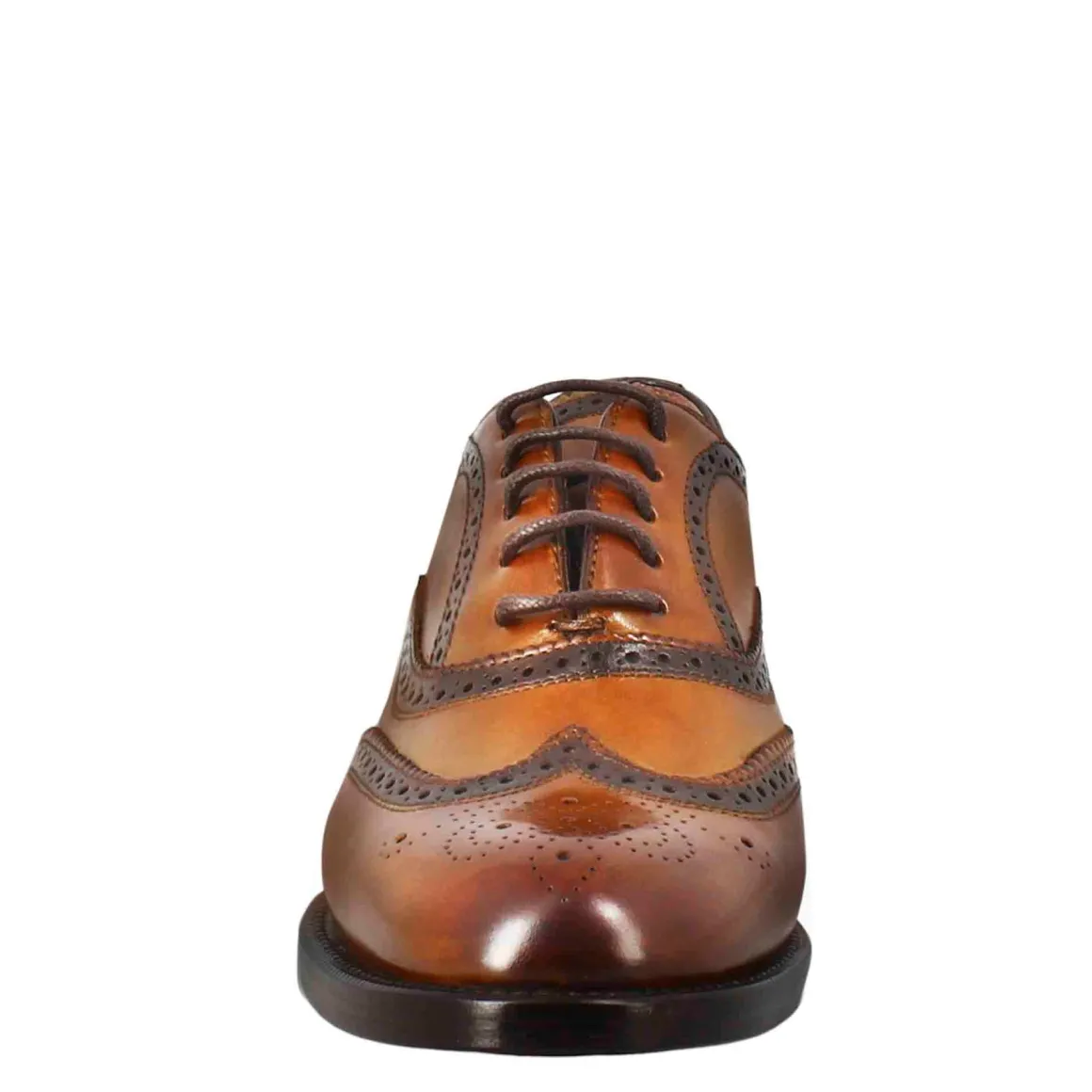 Francesina Da Donna Con Effetto Brogue In Pelle Colore Marrone Chiaro