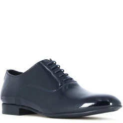 Francesina Elegante Da Uomo In Pelle Verniciata Colore Blu Da Cerimonia