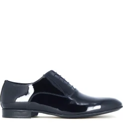Francesina Elegante Da Uomo In Pelle Verniciata Colore Blu Da Cerimonia