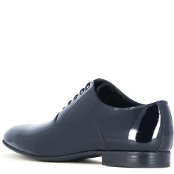 Francesina Elegante Da Uomo In Pelle Verniciata Colore Blu Da Cerimonia