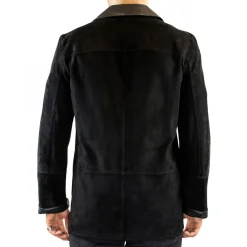 Giacca Formale Reversibile Da Uomo Fatta A Mano In Pelle Di Renna E Agnello Nera