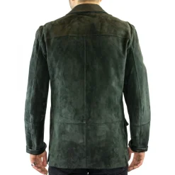 Giacca Formale Reversibile Da Uomo Fatta A Mano In Pelle Di Renna E Agnello Verde