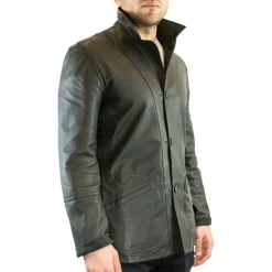 Giacca Formale Reversibile Da Uomo Fatta A Mano In Pelle Di Renna E Agnello Verde