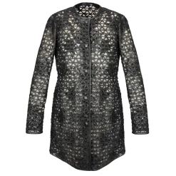 Giacca In Pelle Intrecciata Da Donna Colore Nero Fatta A Mano