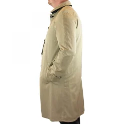 Giacca Lunga Reversibile Da Uomo In Pelle Nera Con Bottoni