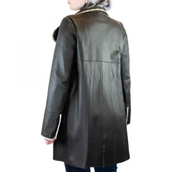 Giacca Reversibile Elegante Abois Da Donna Fatta A Mano In Pelle Grigia Con Dettagli Pitone