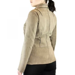 Giacca Reversibile Modello Andromeda Da Donna Fatta A Mano In Pelle Di Renna E Agnello Grigia E Nera