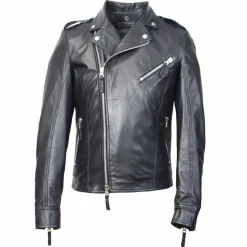 Giacca Riders Hakan Da Uomo Fatta A Mano In Pelle Nera