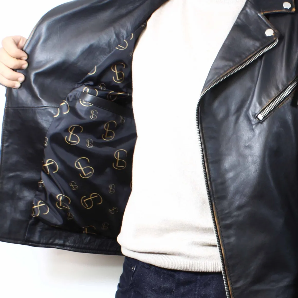 Giacca Riders Hakan Vintage Da Uomo Fatta A Mano In Pelle Nera