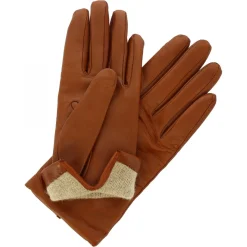 Guanti Classici Da Donna Fatti A Mano In Nappa Marrone Foderati In Cashmere