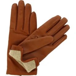 Guanti Classici Da Donna Fatti A Mano In Nappa Marrone Foderati In Cashmere