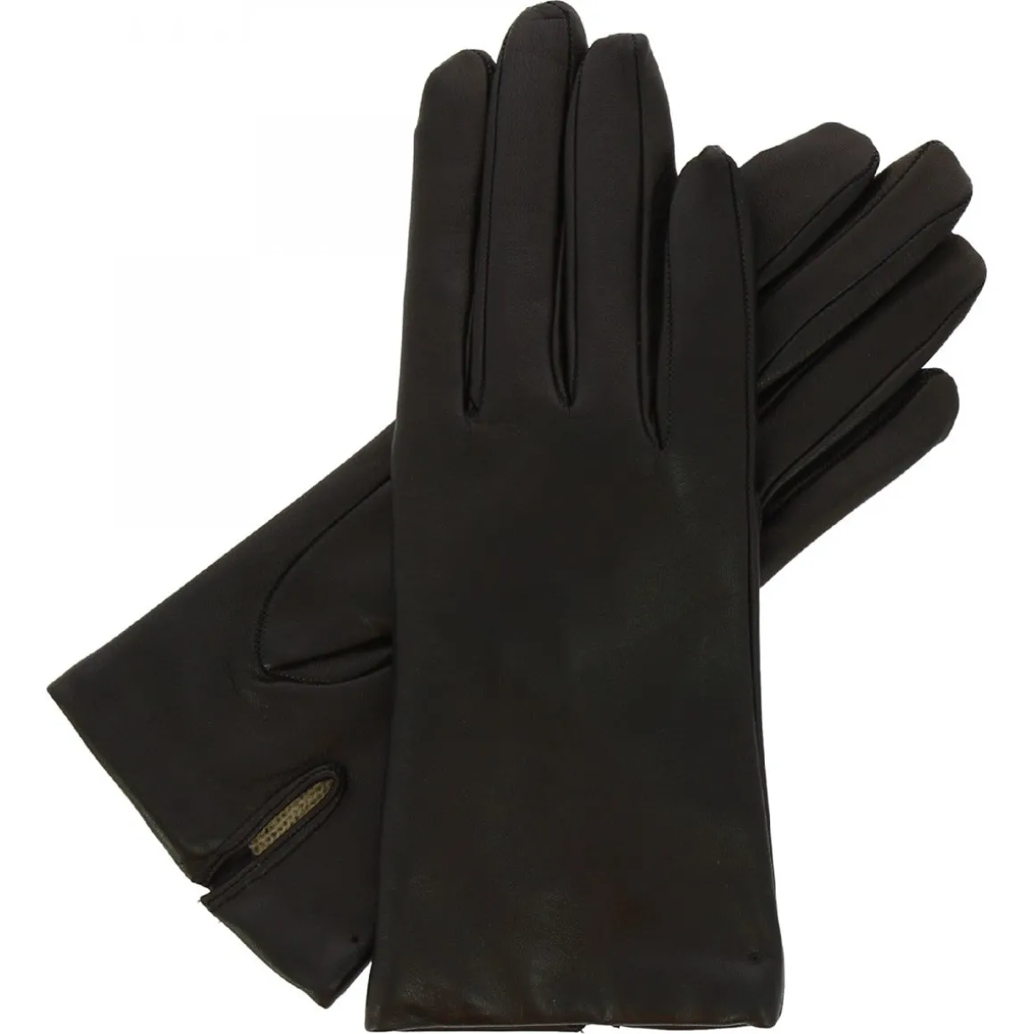 Guanti Classici Da Donna Fatti A Mano In Nappa Nera Foderati In Cashmere