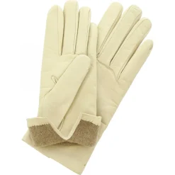 Guanti Classici Da Donna Fatti A Mano In Nappa Panna Foderati In Cashmere