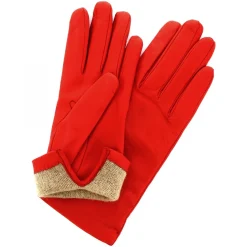 Guanti Classici Da Donna Fatti A Mano In Nappa Rossa Foderati In Cashmere